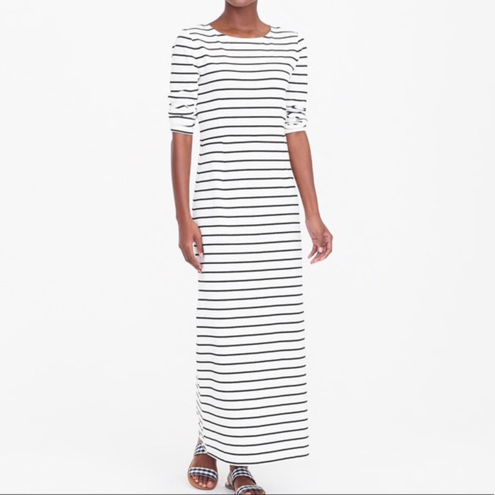 J.Crew Factory Long Sleeve Striped Maxi Dress